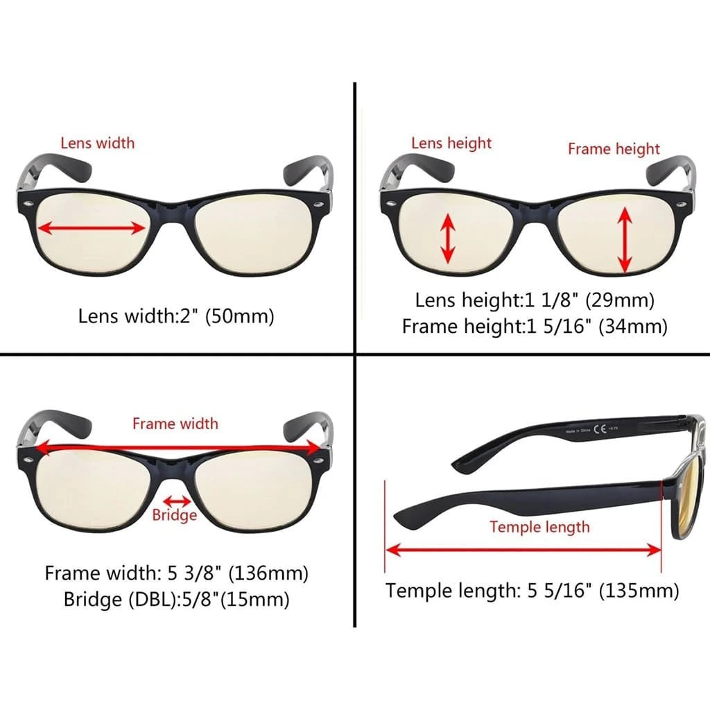 12 Pack Classic Blue Light Blocking Reading Glasses Computer Readers UVR011eyekeeper.com