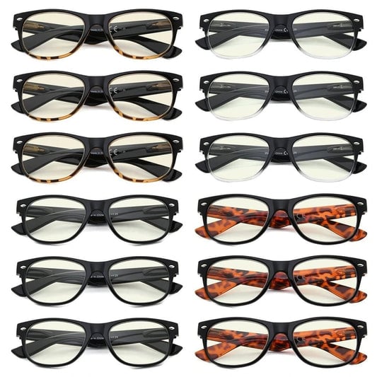 12 Pack Classic Blue Light Blocking Reading Glasses Computer Readers UVR011eyekeeper.com