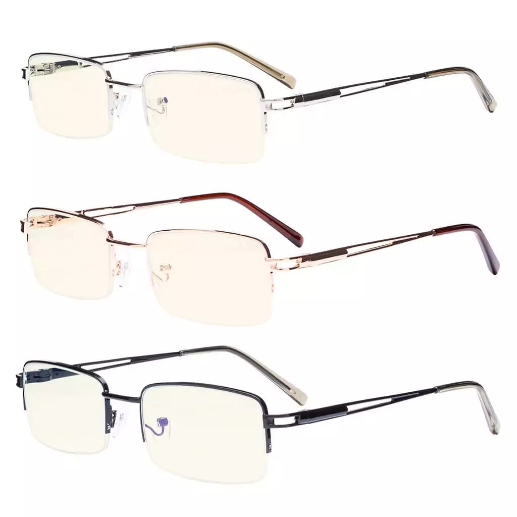 3 Pack Half - rim Blue Light Filter Reading Glasses UVR15014eyekeeper.com