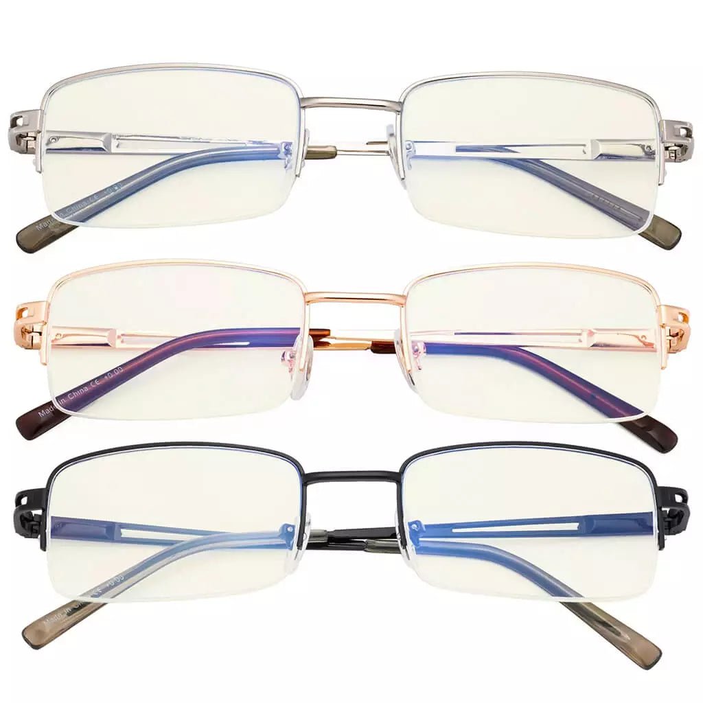 3 Pack Half - rim Blue Light Filter Reading Glasses UVR15014eyekeeper.com