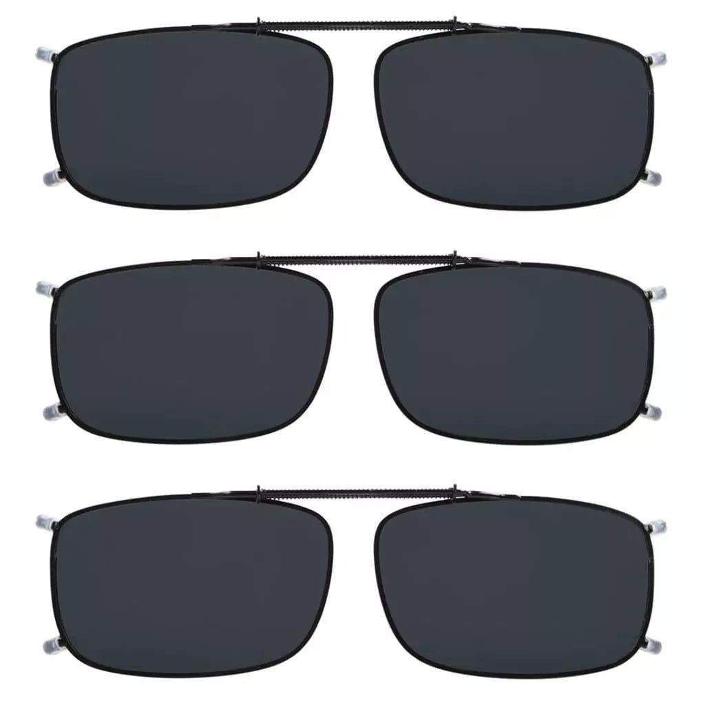 3 Pack Polarized Clip on Sunglasses with Spring Draw Bar C63 (54MMx34MM)eyekeeper.com