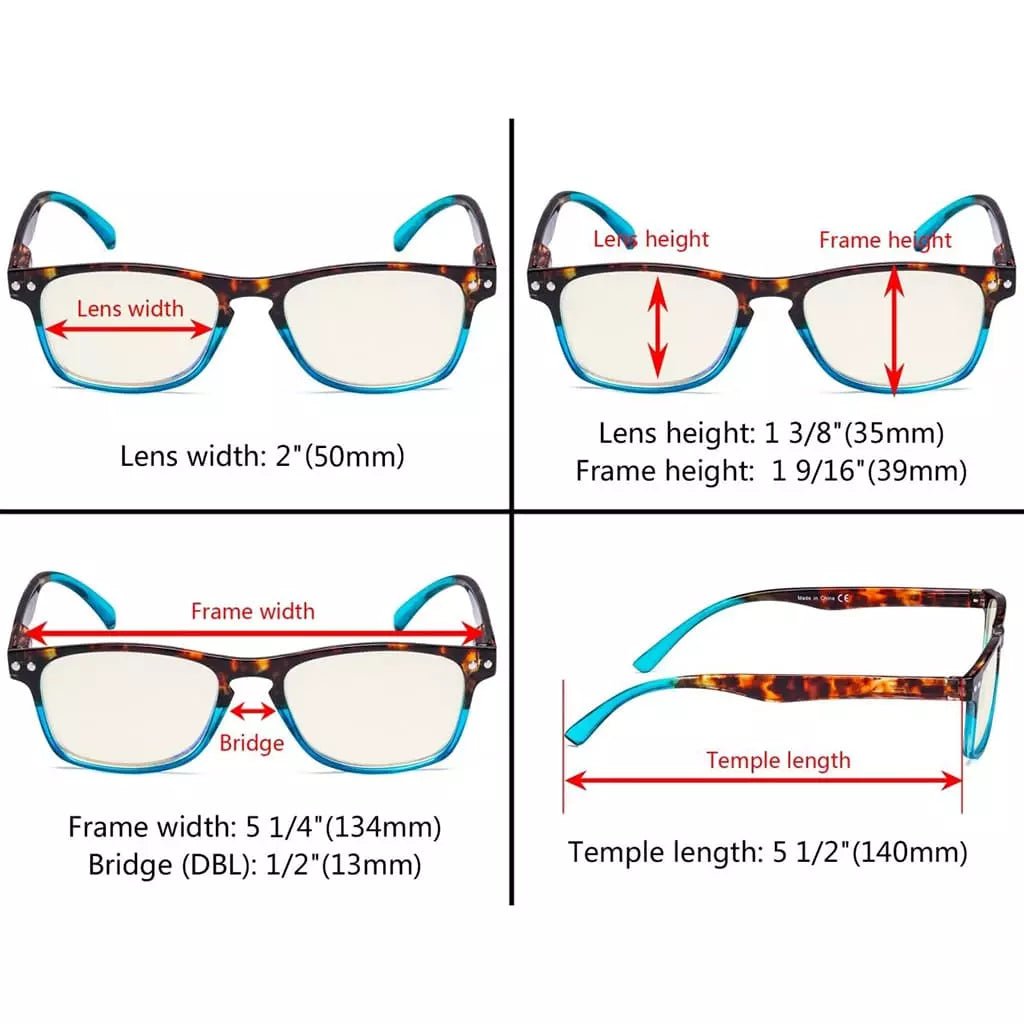 3 Pack Stylish Design Blue Light Filter Reading Glasses UVR046Deyekeeper.com