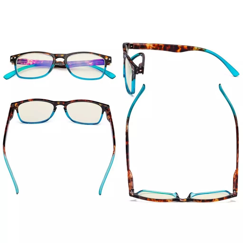3 Pack Stylish Design Blue Light Filter Reading Glasses UVR046Deyekeeper.com