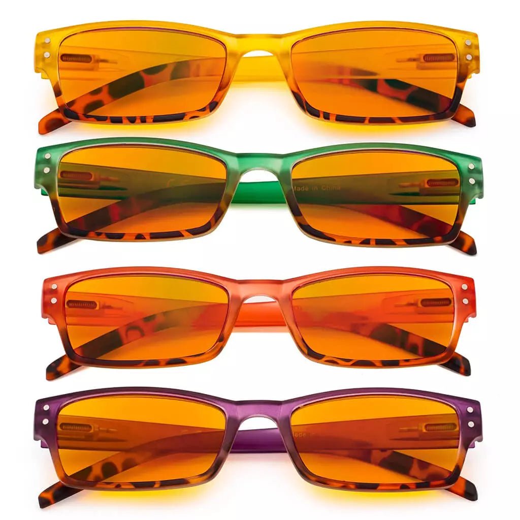 4 Pack Fashion Blue Light Blocking Reading Glasses DS012Deyekeeper.com
