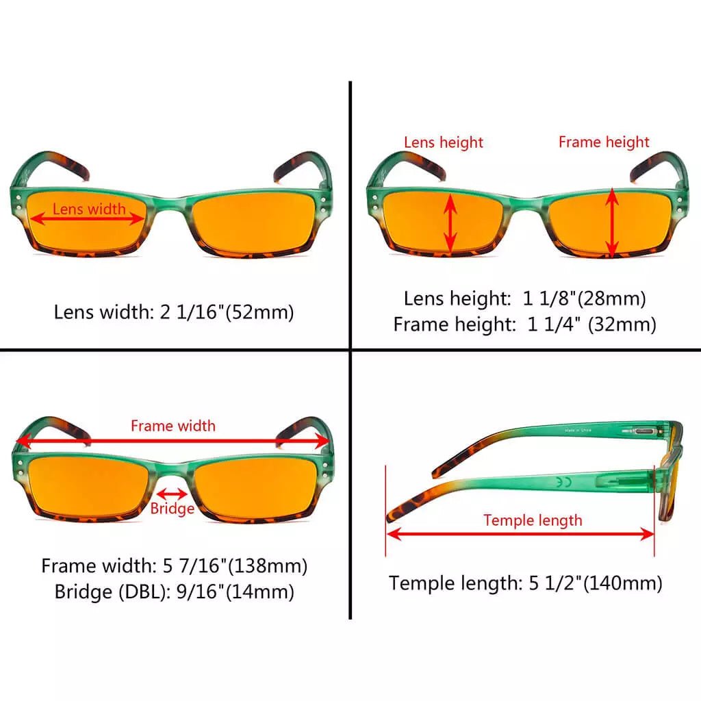 4 Pack Fashion Blue Light Blocking Reading Glasses DS012Deyekeeper.com