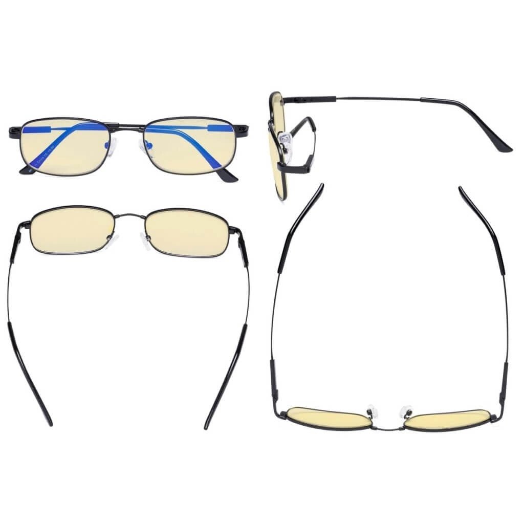 4 Pack Metal Blue Light Blocking Reading Glasses TMCG1703eyekeeper.com