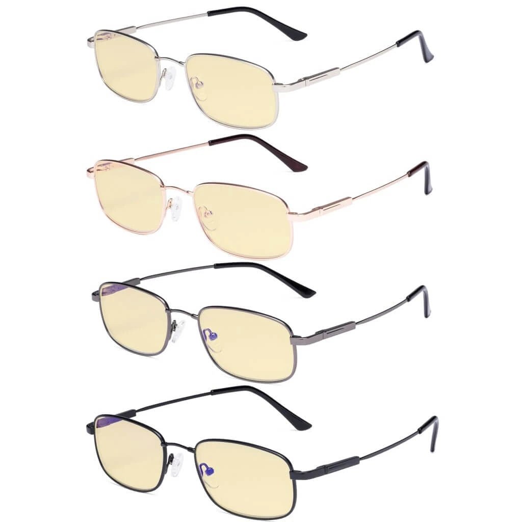 4 Pack Metal Blue Light Blocking Reading Glasses TMCG1703eyekeeper.com
