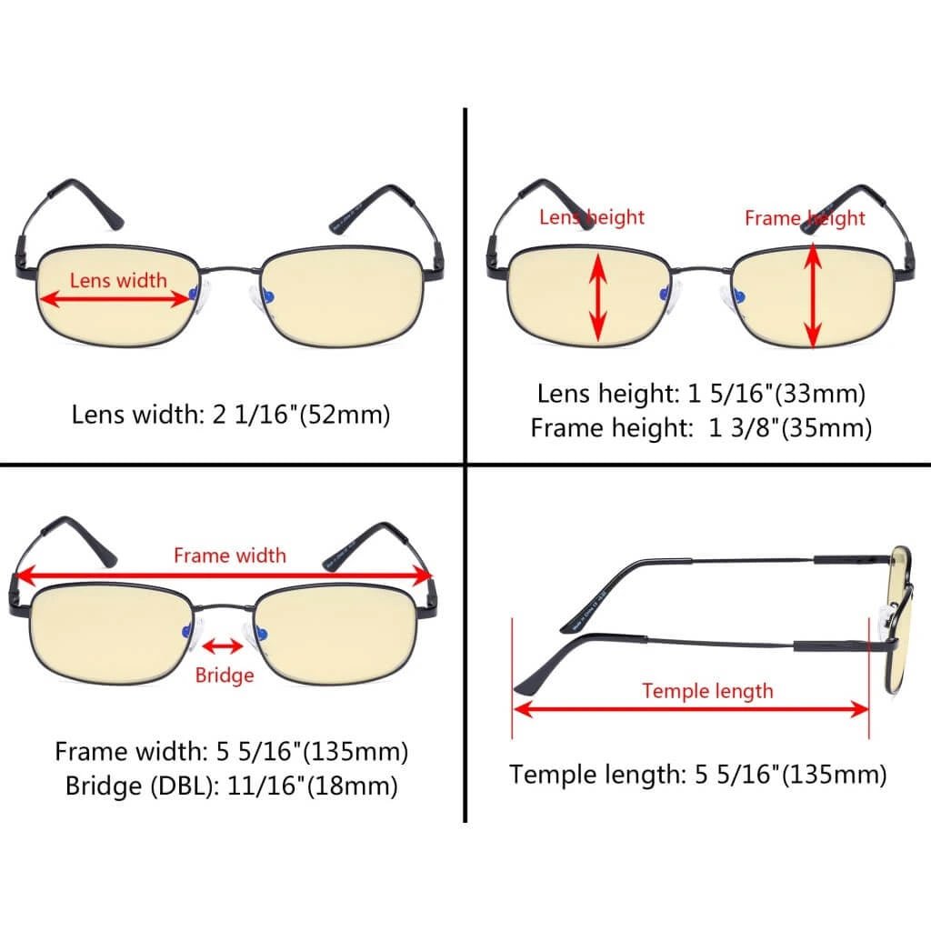 4 Pack Metal Blue Light Blocking Reading Glasses TMCG1703eyekeeper.com