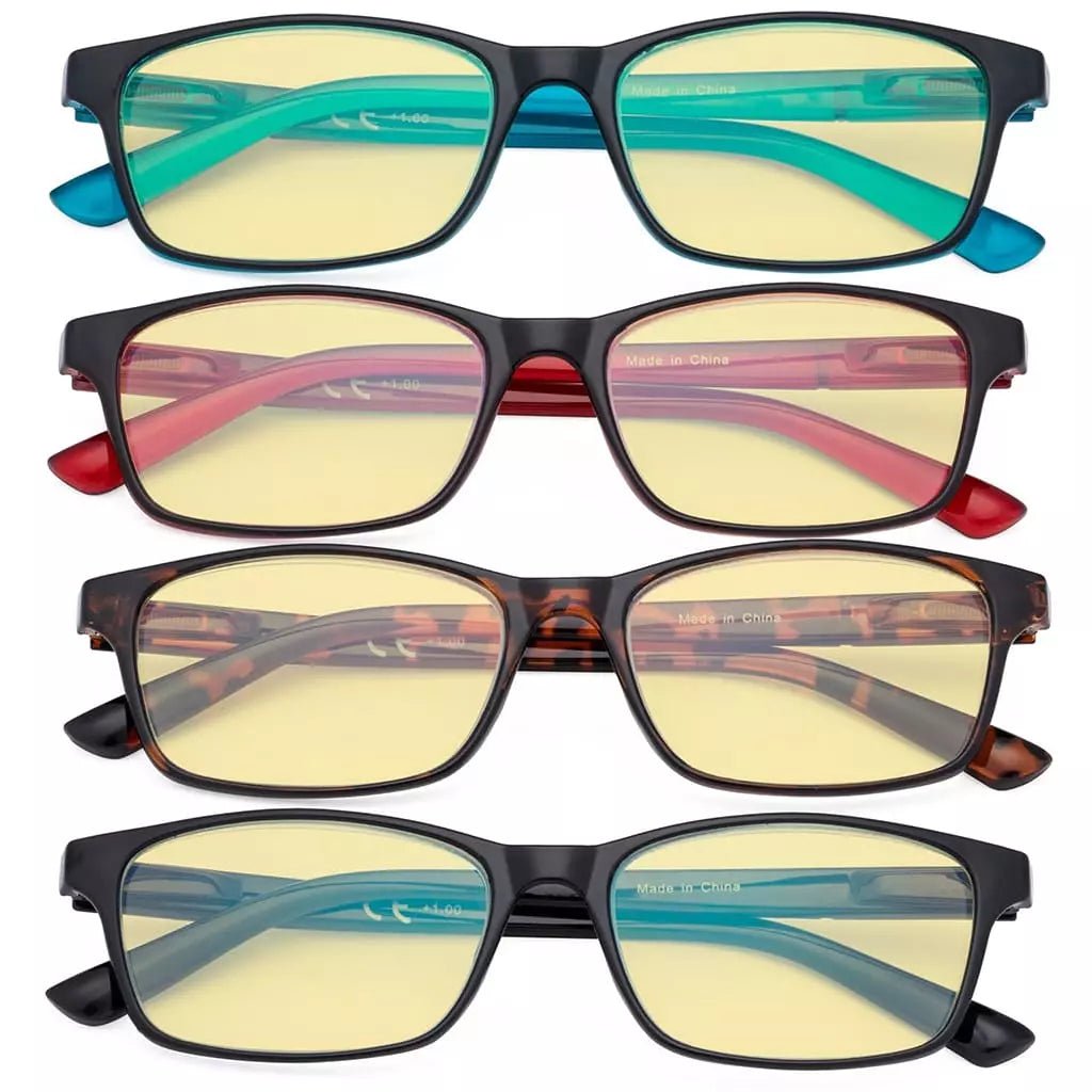 4 Pack Stylish Blue Light Blocking Reading Glasses TME19042eyekeeper.com
