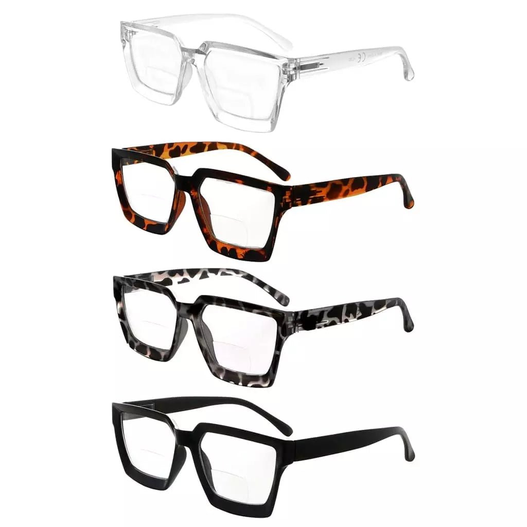 4 Pack Thicker Frame Bifocal Reading Glasses BR2003eyekeeper.com