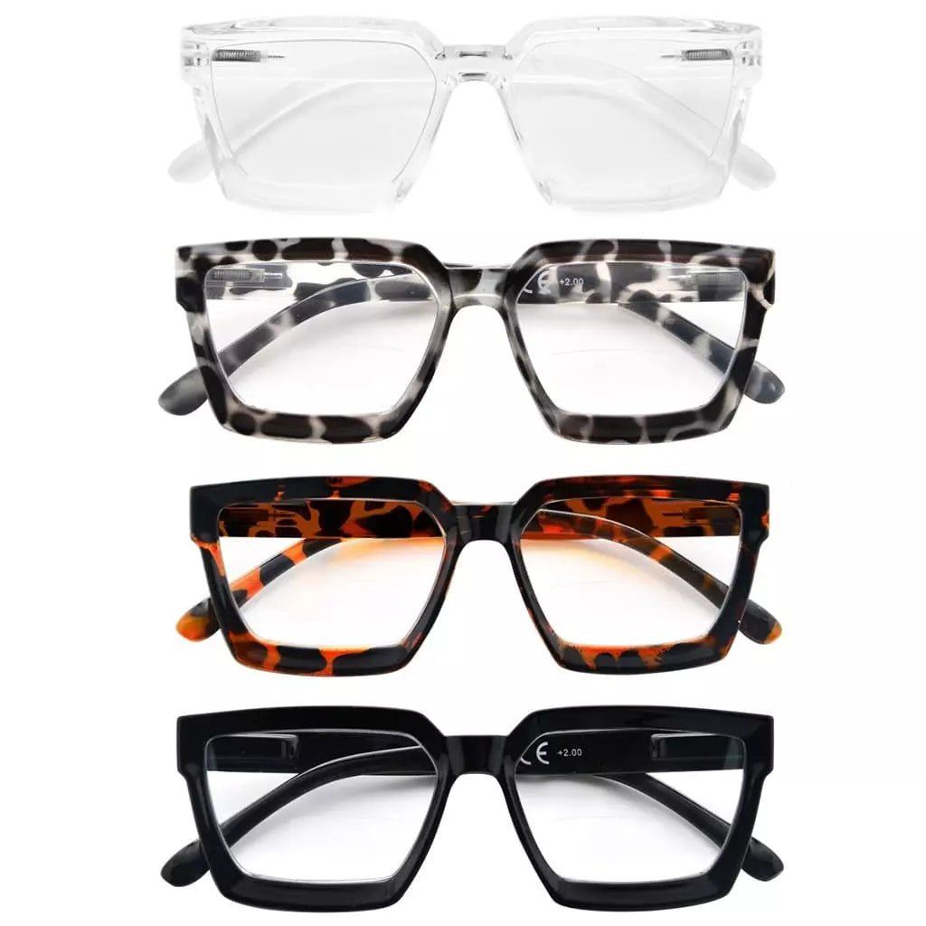 4 Pack Thicker Frame Bifocal Reading Glasses BR2003eyekeeper.com