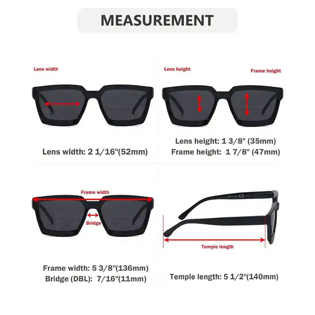 4 Pack Thicker Frame Bifocal Reading Sunglasses SBR2003eyekeeper.com