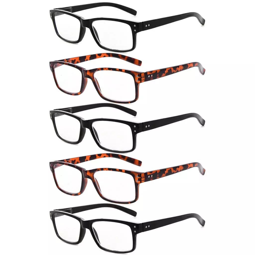 5 Pack Classic Reading Glasses Spring Hinge Readers R032eyekeeper.com
