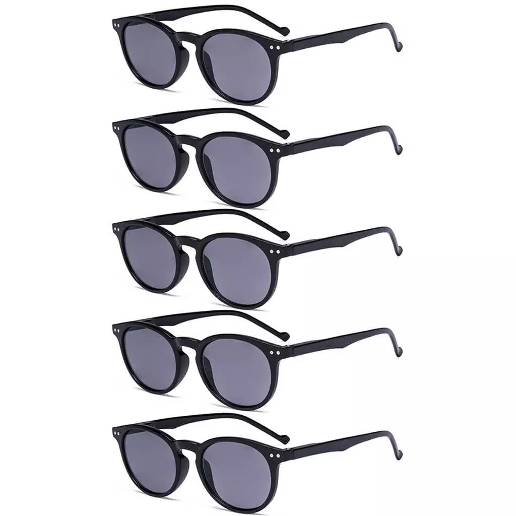 5 Pack Retro Oval Reading Glasses Include Sunglasses R071eyekeeper.com