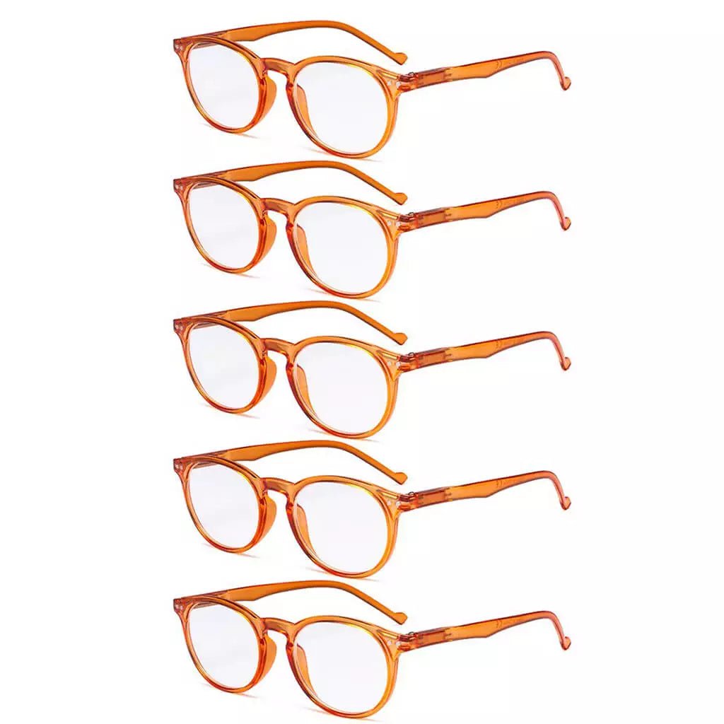 5 Pack Retro Oval Reading Glasses Include Sunglasses R071eyekeeper.com