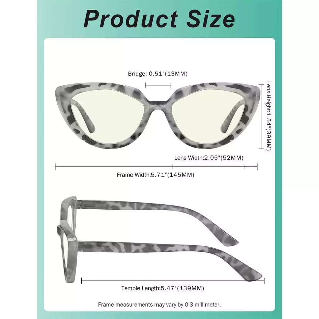5 Pack Trendy Cat - eye Blue Light Filter Reading Glasses UV2137eyekeeper.com