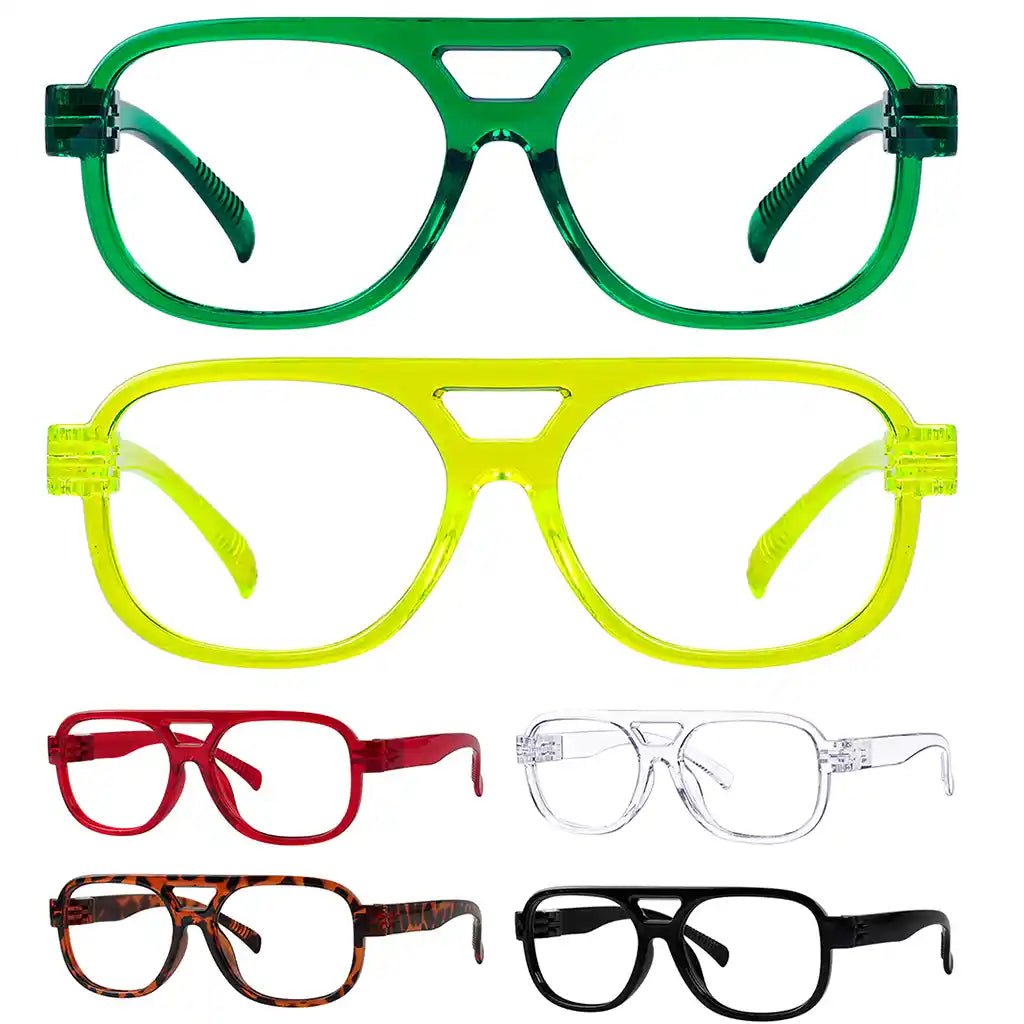 6 Pack 30% Blue Light Blocking Pilot Metalless Screwless Reading Glasses R2515 - B15eyekeeper.com