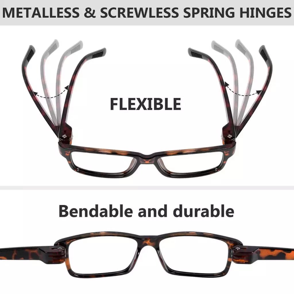 6 Pack Metalless Thick Spring Hinge Reading Glasses NR032eyekeeper.com