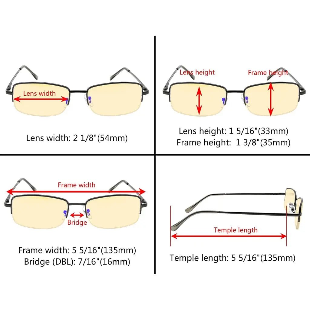Classic Metal Blue Light Blocking Reading Glasses TMCG15015eyekeeper.com