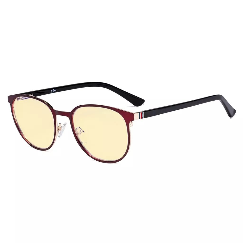 Oval Metal Blue Light Blocking Eyeglasses LX19004 - BB60eyekeeper.com