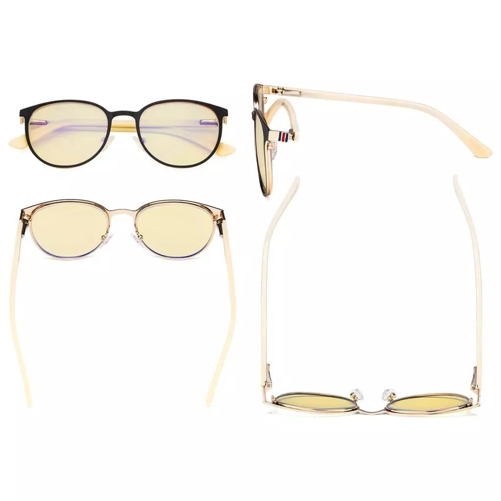 Oval Metal Blue Light Blocking Eyeglasses LX19004 - BB60eyekeeper.com