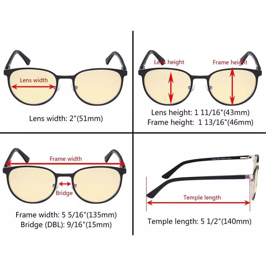 Oval Metal Blue Light Blocking Eyeglasses LX19004 - BB60eyekeeper.com