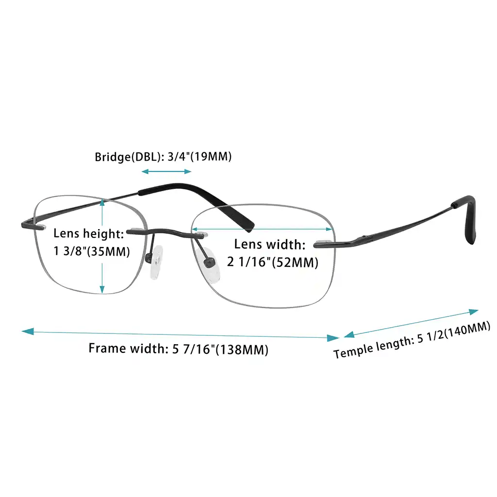 Titanium Rimless Reading Glasses Frameless Readers LQ6019eyekeeper.com