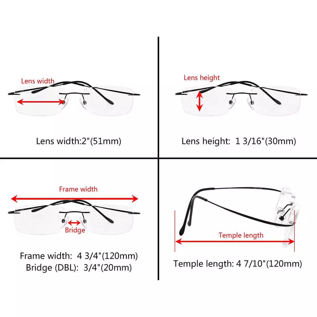 Titanium Rimless Reading Glasses R1508eyekeeper.com