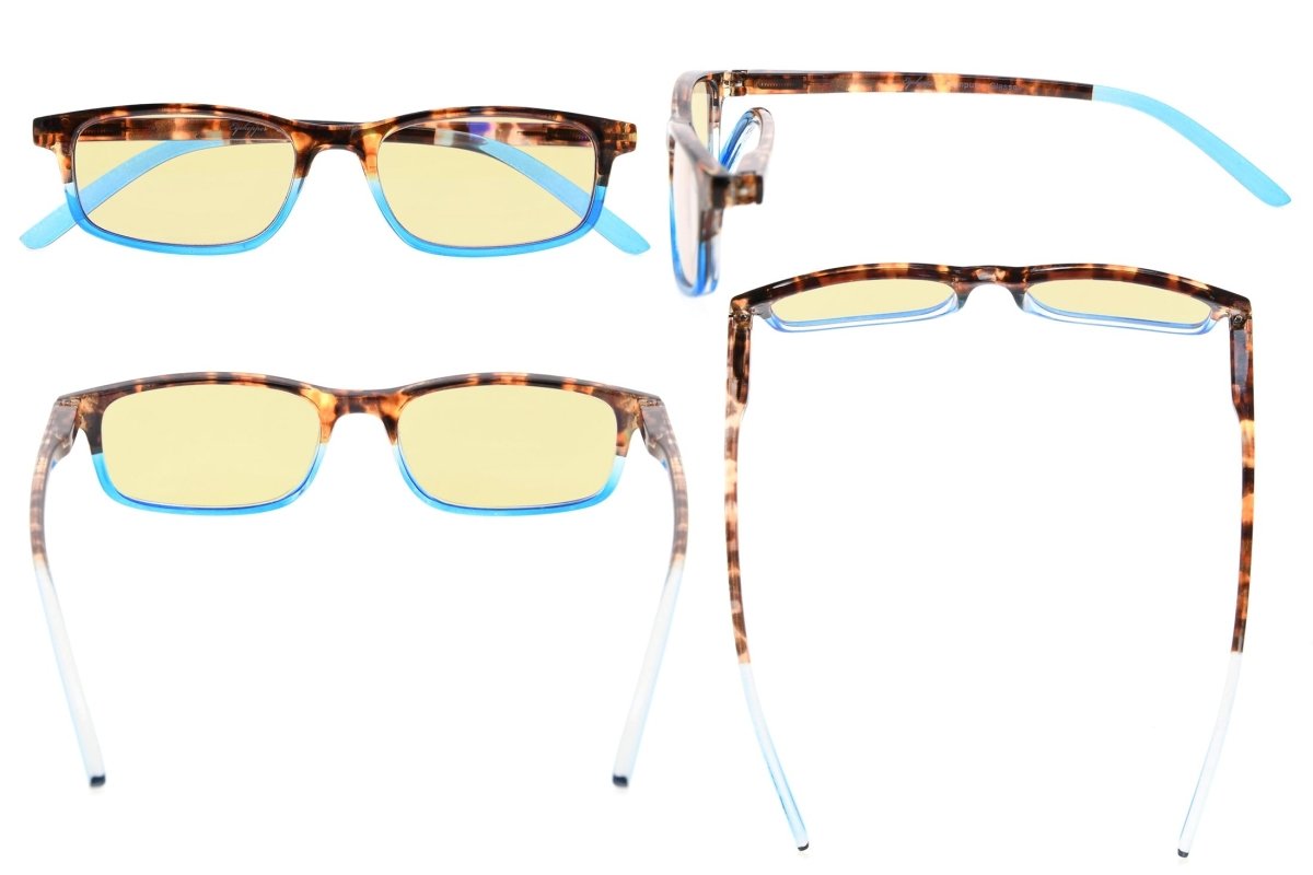 5 Pack Rectangle Blue Light Filter Glasses for Women CG111eyekeeper.com