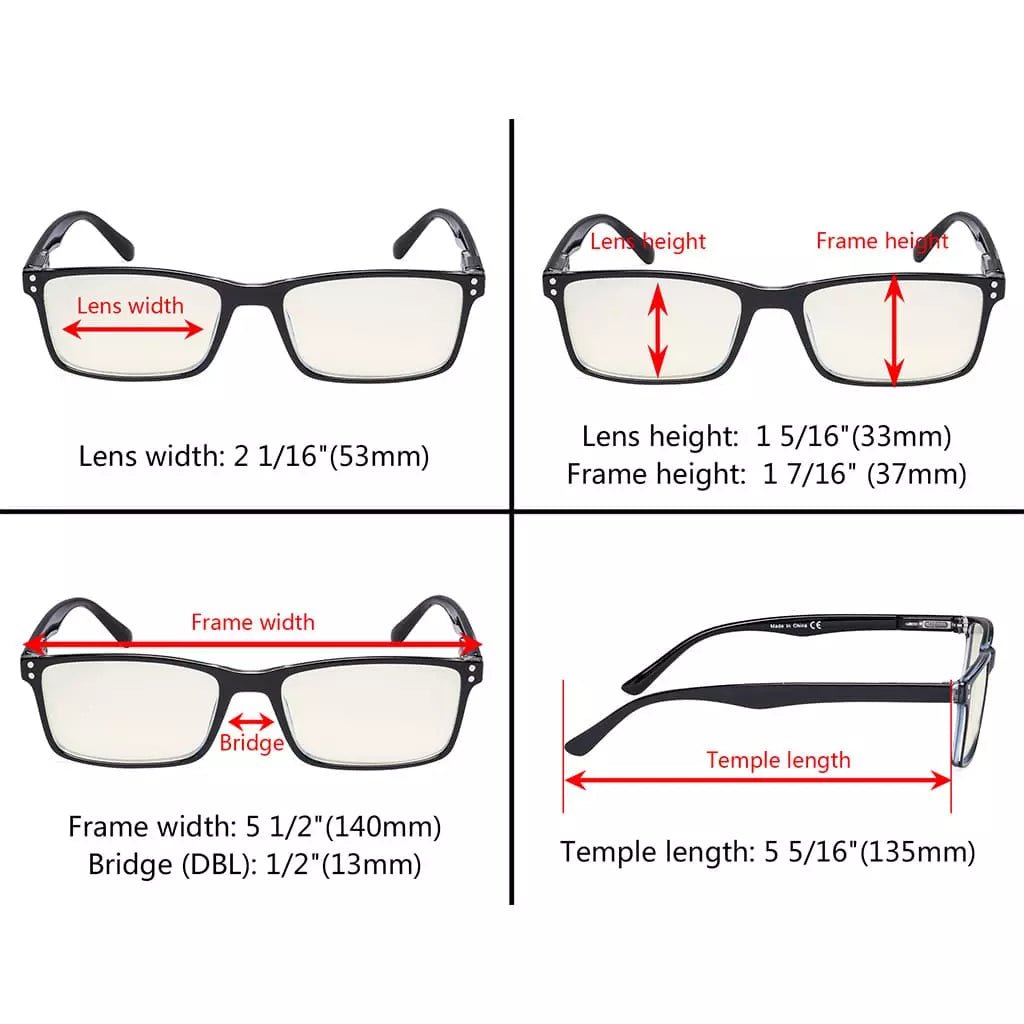 10 Pack Blue Light Filter Reading Glasses Stylish Computer Readers UVR802eyekeeper.com