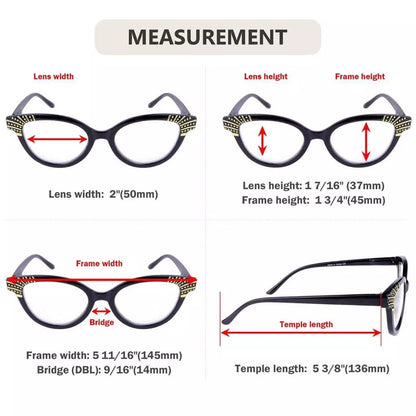 10 Pack Cat - eye Reading Glasses Chic Eyeglasses R2123eyekeeper.com