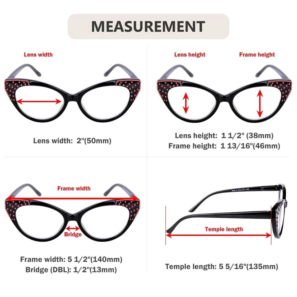 10 Pack Cat - eye Reading Glasses Cute Readers R2115eyekeeper.com