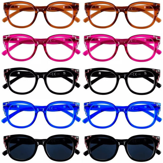 10 Pack Cat - eye Reading Glasses Fancy Readers R2119eyekeeper.com