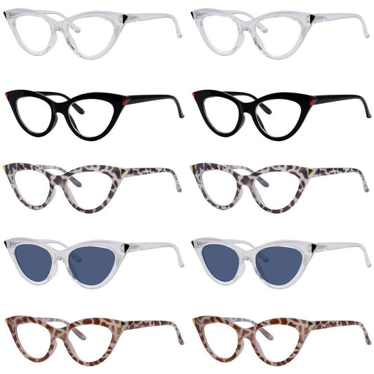 10 Pack Cat - eye Reading Glasses Ladies Readers R2103eyekeeper.com