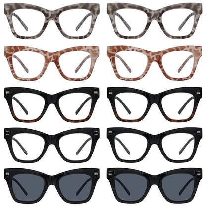 10 Pack Fashionable Cat - eye Reading Glasses R2111eyekeeper.com