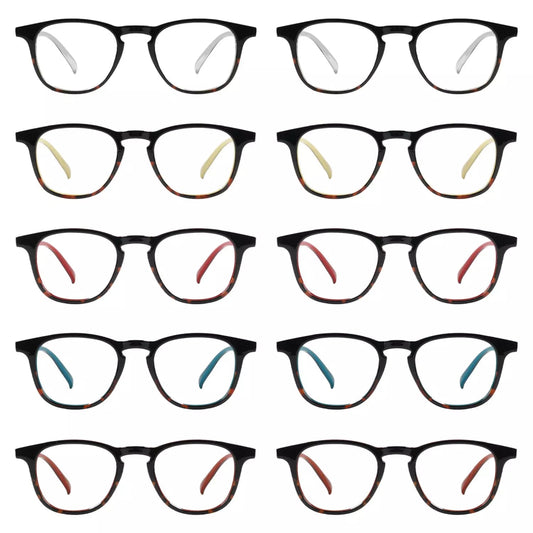 10 Pack Reading Glasses Two Tone Tortoise Readers R179eyekeeper.com