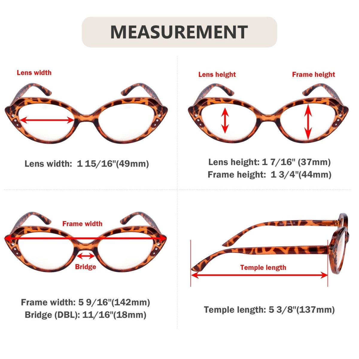 10 Pack Stylish Cat Eye Reading Glasses Rhinestone Spring Hinges Readers R2124eyekeeper.com