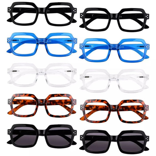 10 Pack Stylish Reading Glasses Spring Hinge Readers R2130eyekeeper.com