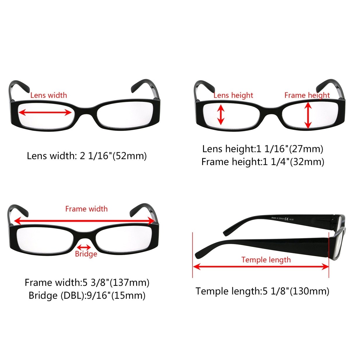 10 Pack Stylish Reading Glasses with Different Pattern Arm R040eyekeeper.com
