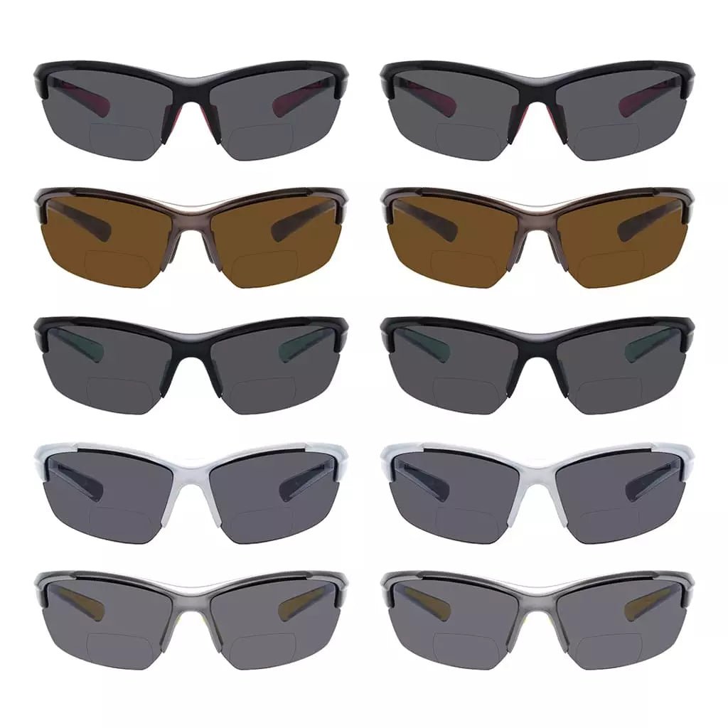 10 Pack TR90 Frame Bifocal Sunglasses Sports Sunshine Readers SG901eyekeeper.com