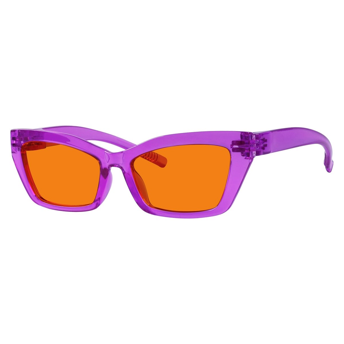 100% Blue Blocking Glasses Orange Lens Cat - eye Metalless Screwless R2516 - B98eyekeeper.com