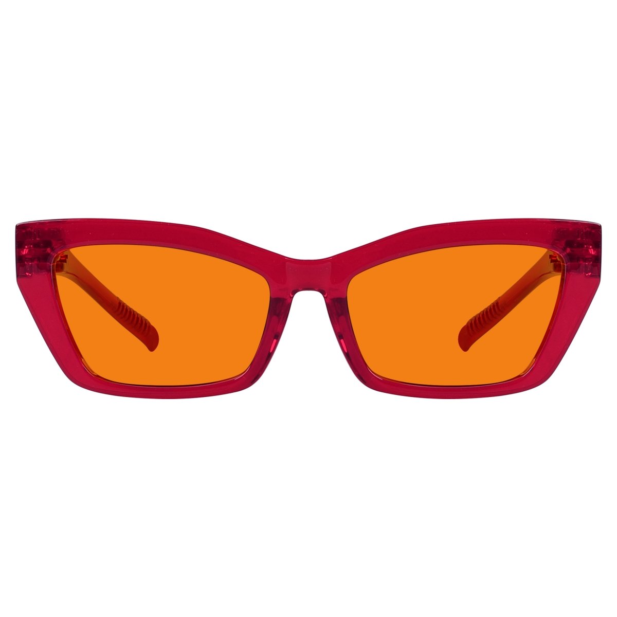 100% Blue Blocking Glasses Orange Lens Cat - eye Metalless Screwless R2516 - B98eyekeeper.com