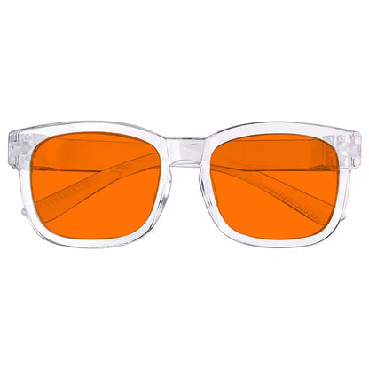 100% Blue Blocking Glasses Square Orange Lens Metalless Screwless Eyewear R033 - B98eyekeeper.com