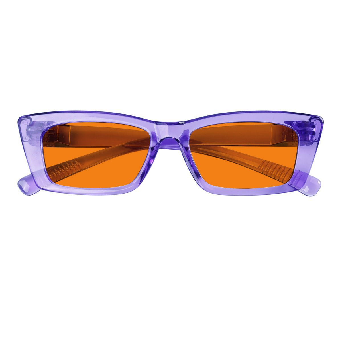 100% Blue Blocking Orange Lens Cat - eye Glasses Metalless R2501 - B98eyekeeper.com