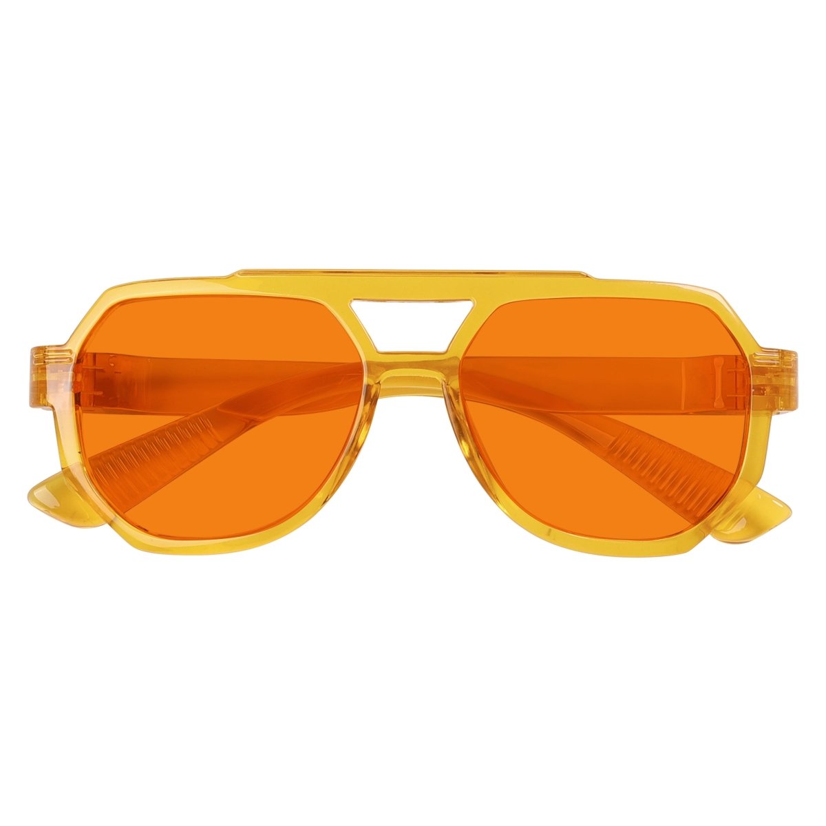 100% Blue Light Blocking Orange Metalless Pilot Glasses NR2309 - B98eyekeeper.com