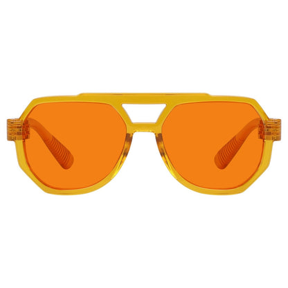 100% Blue Light Blocking Orange Metalless Pilot Glasses NR2309 - B98eyekeeper.com