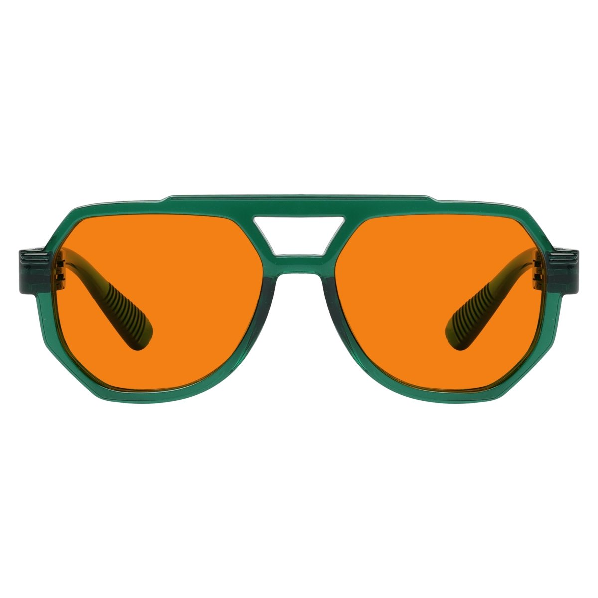 100% Blue Light Blocking Orange Metalless Pilot Glasses NR2309 - B98eyekeeper.com