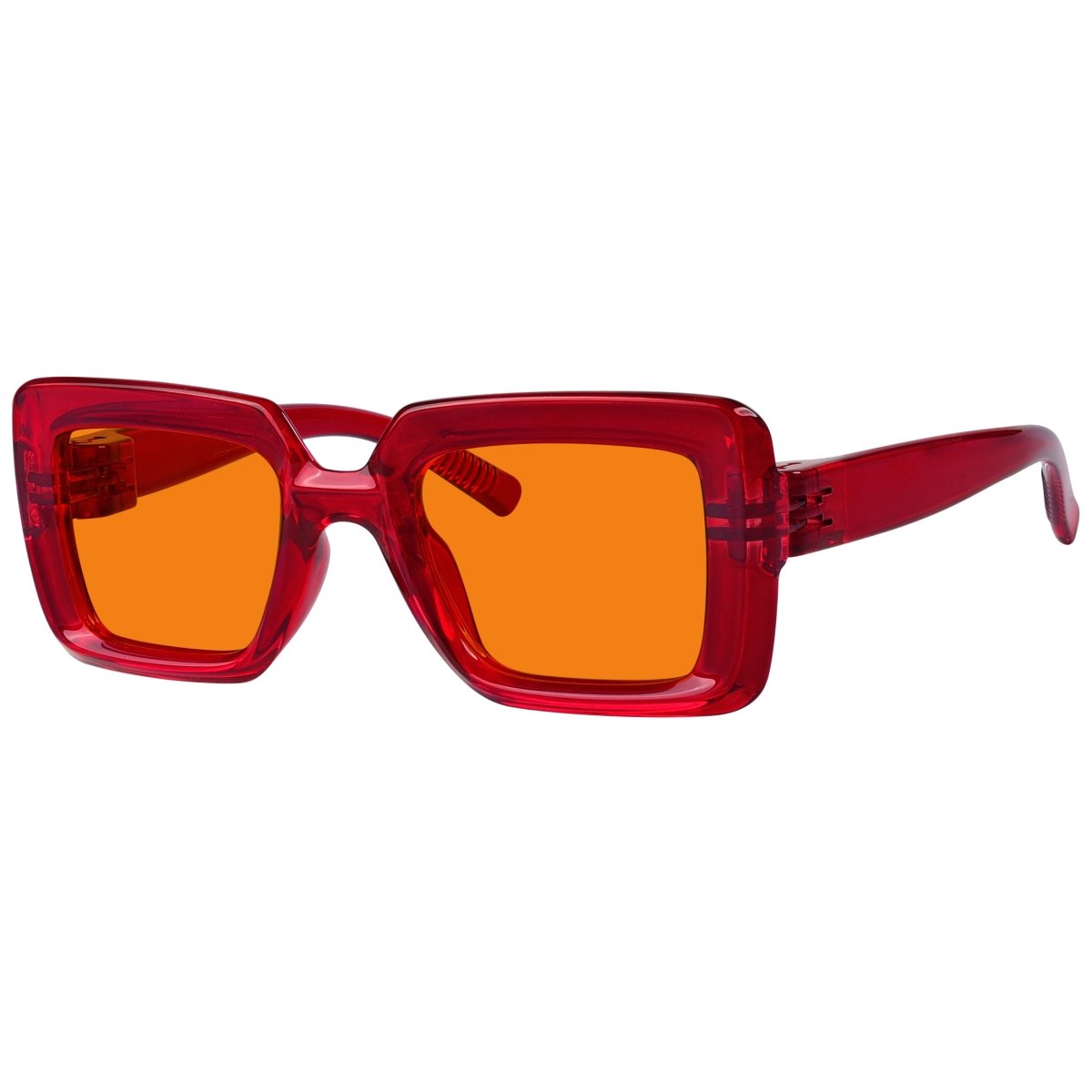 100% Blue Light Blocking Orange Thick Frame Screwless Eyewear NR2101 - B98eyekeeper.com