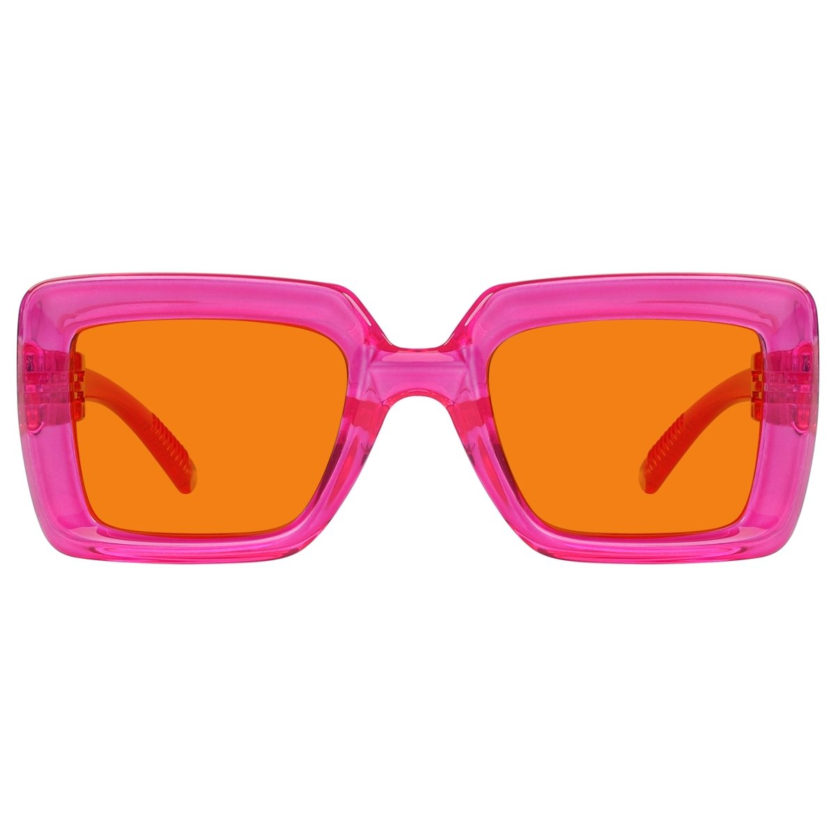 100% Blue Light Blocking Orange Thick Frame Screwless Eyewear NR2101 - B98eyekeeper.com