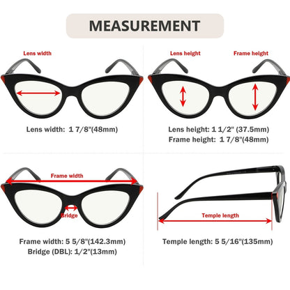 12 Pack Fashion Cat - eye Blue Light Filter Reading Glasses UV2103eyekeeper.com